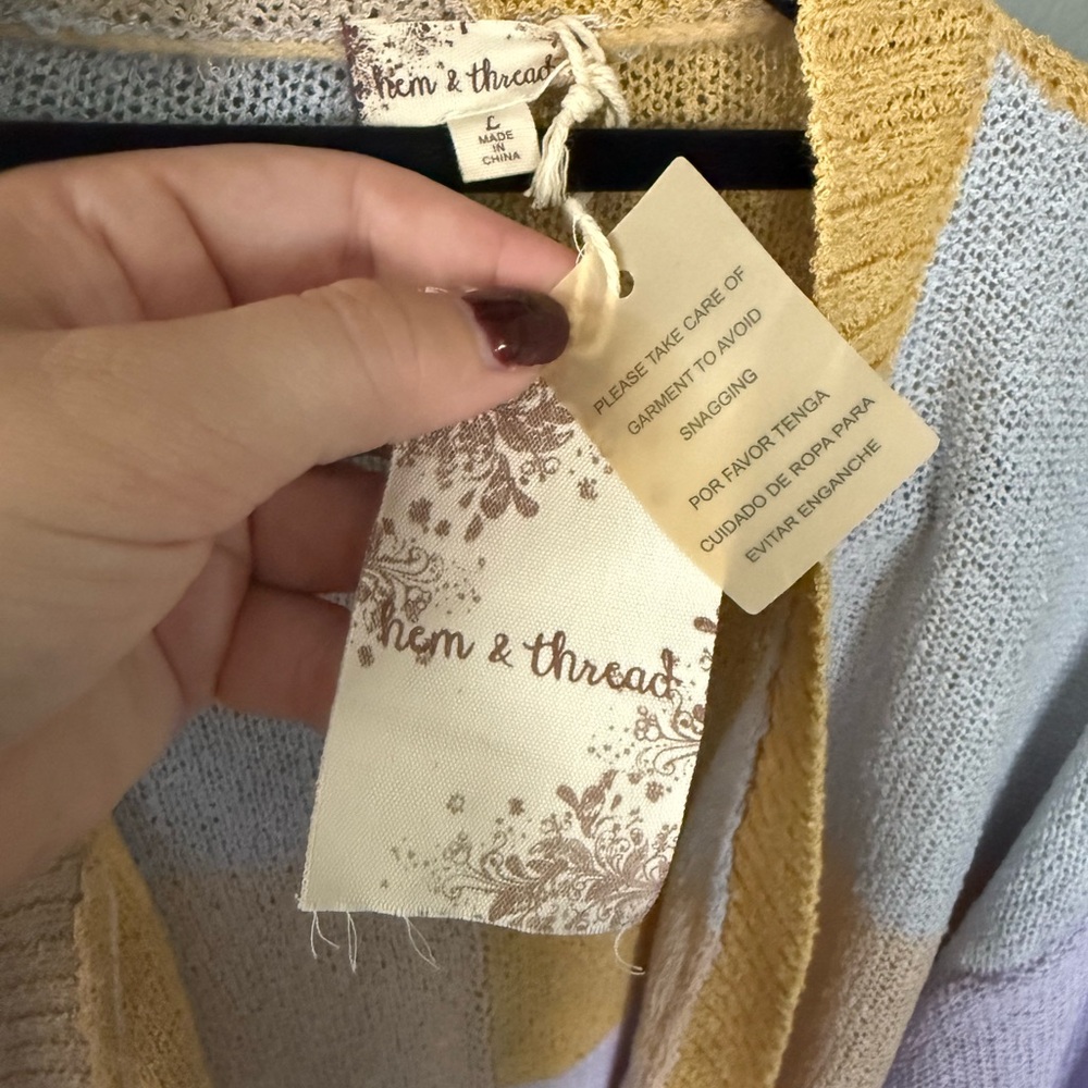 Hem & Thread Colorblock Cardigan Sweater - Picture 7 of 10